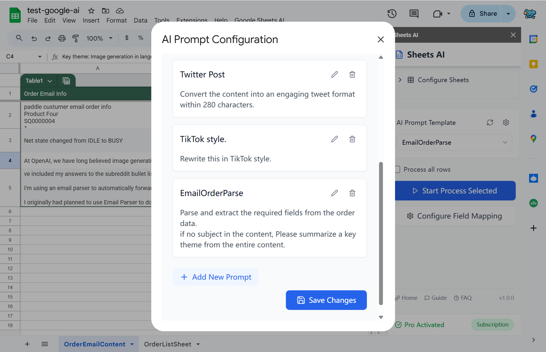 Custom Prompts Interface